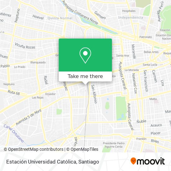 Estación Universidad Católica map