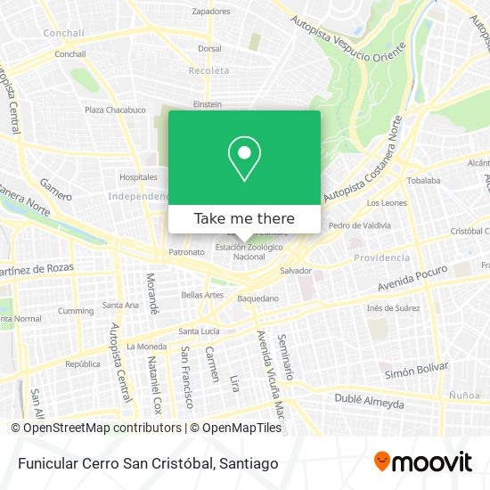 Mapa de Funicular Cerro San Cristóbal