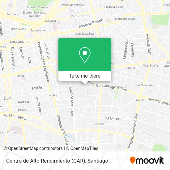 Centro de Alto Rendimiento (CAR) map