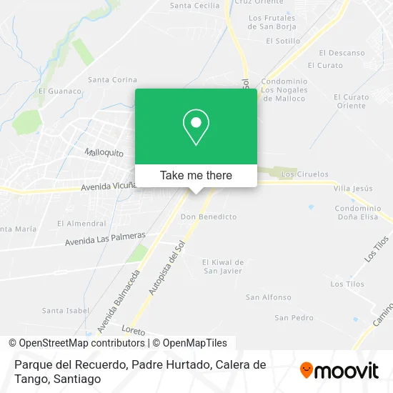 Parque del Recuerdo, Padre Hurtado, Calera de Tango map