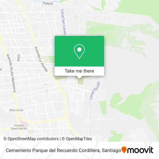 Cementerio Parque del Recuerdo Cordillera map