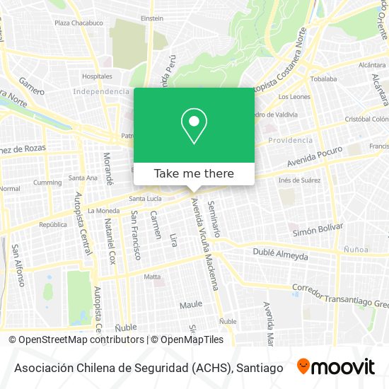 Mapa de Asociación Chilena de Seguridad (ACHS)