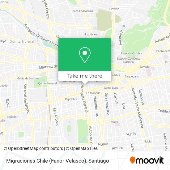 Migraciones Chile (Fanor Velasco) map
