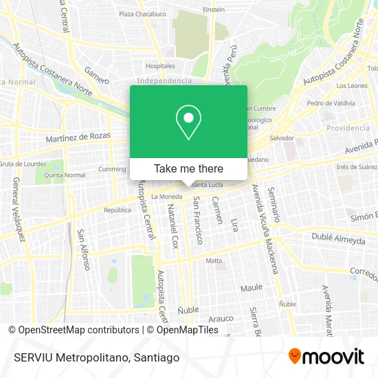 SERVIU Metropolitano map