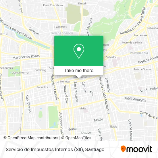 Servicio de Impuestos Internos (SII) map