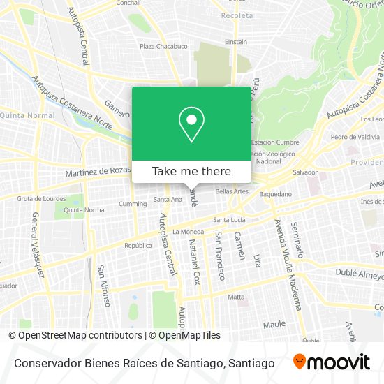 Conservador Bienes Raíces de Santiago map