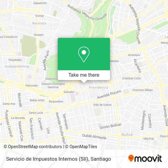 Servicio de Impuestos Internos (SII) map