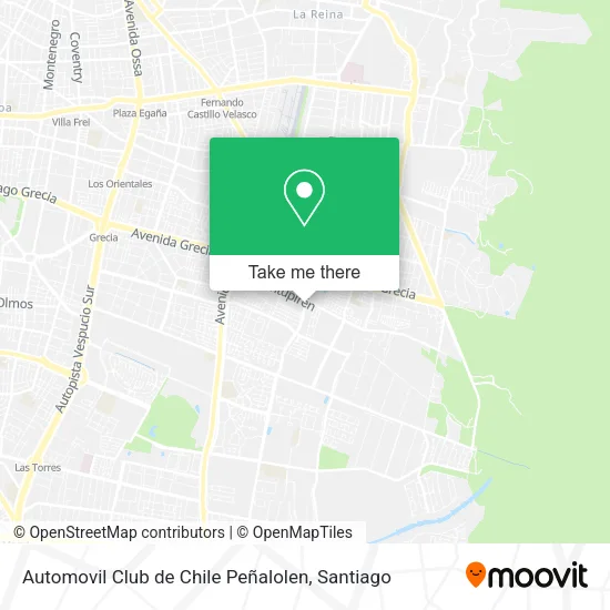 Automovil Club de Chile Peñalolen map