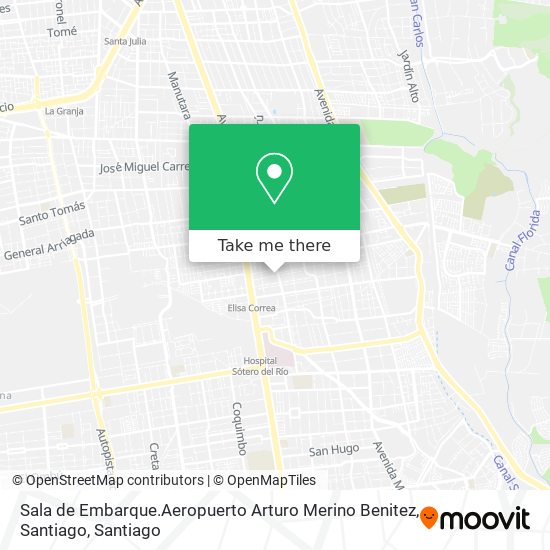 Mapa de Sala de Embarque.Aeropuerto  Arturo Merino Benitez, Santiago