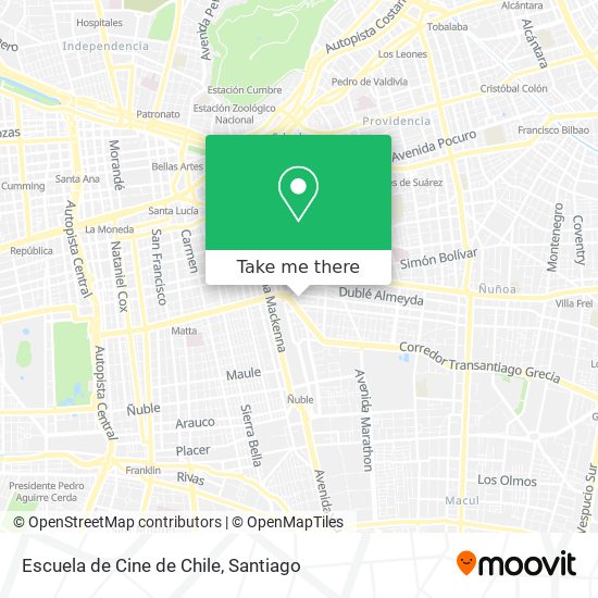 Mapa de Escuela de Cine de Chile
