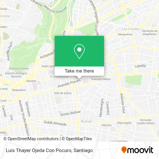 Luis Thayer Ojeda Con Pocuro map