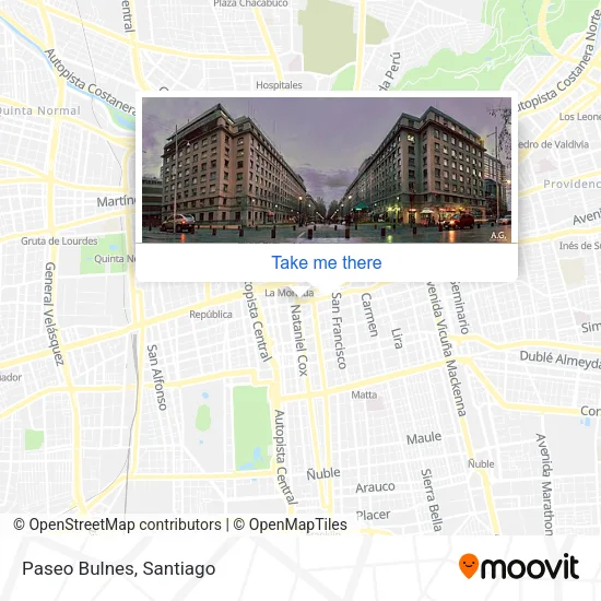 Paseo Bulnes map