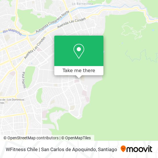 Mapa de WFitness Chile | San Carlos de Apoquindo