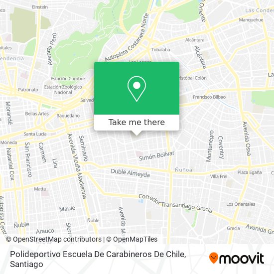 Polideportivo Escuela De Carabineros De Chile map