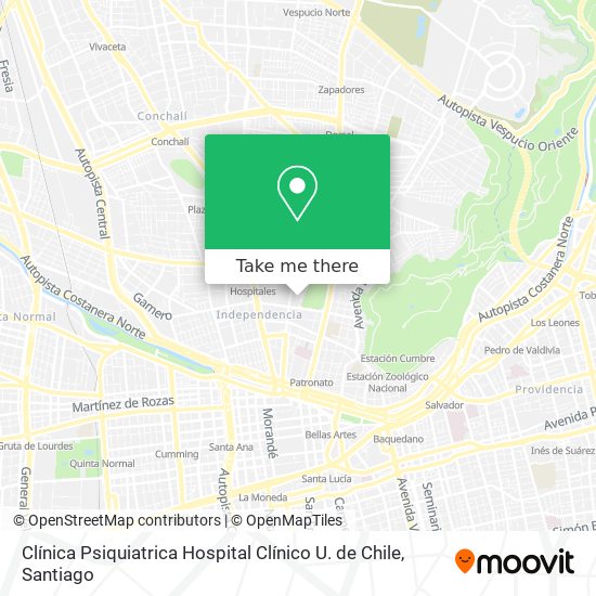 Clínica Psiquiatrica Hospital Clínico U. de Chile map