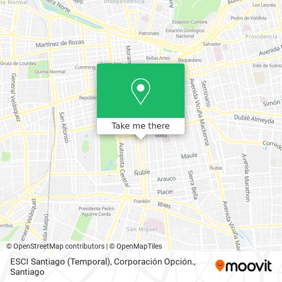 ESCI Santiago (Temporal), Corporación  Opción. map