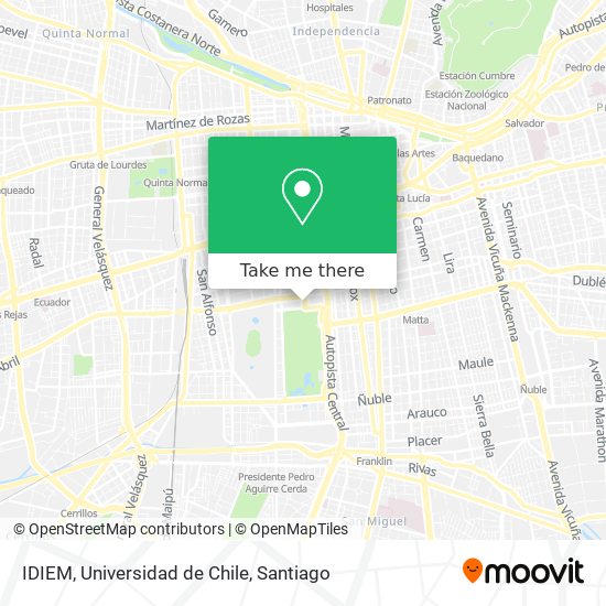 IDIEM, Universidad de Chile map