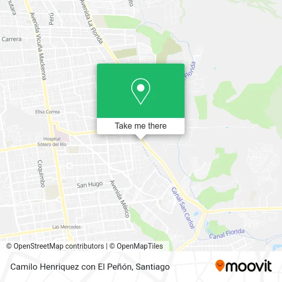 Camilo Henriquez con El Peñón map