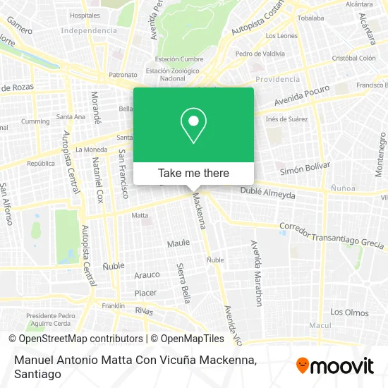 Manuel Antonio Matta Con Vicuña Mackenna map