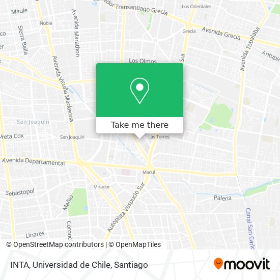 INTA, Universidad de Chile map