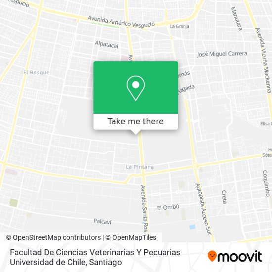 Facultad De Ciencias Veterinarias Y Pecuarias Universidad de Chile map