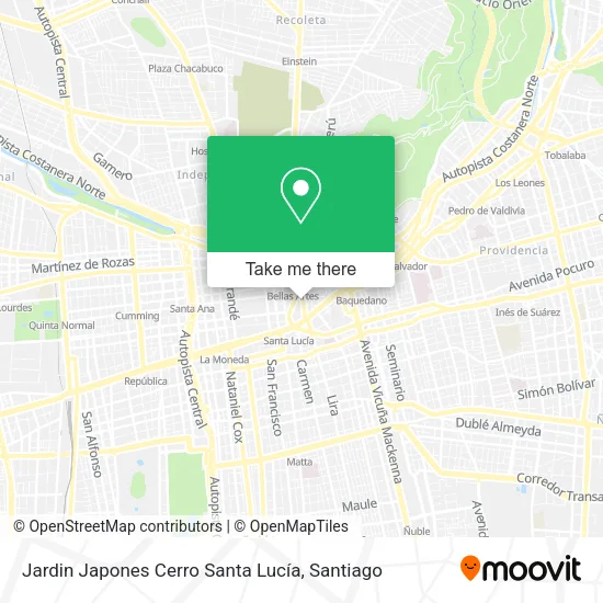 Jardin Japones Cerro Santa Lucía map