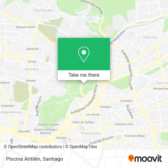 Piscina Antilén map