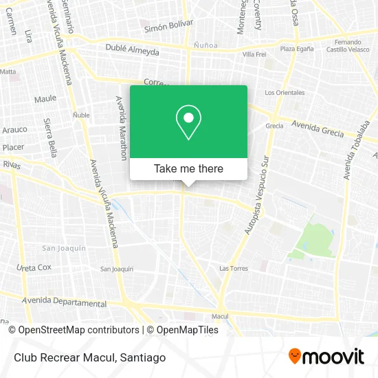 Club Recrear Macul map