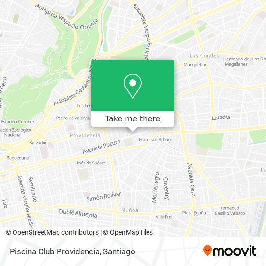 Piscina Club Providencia map
