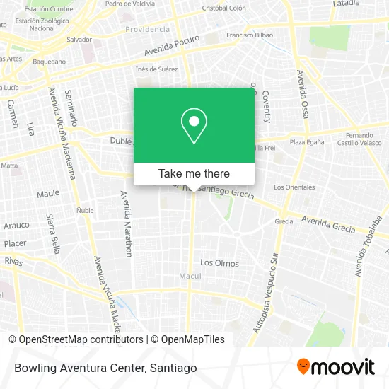 Bowling Aventura Center map