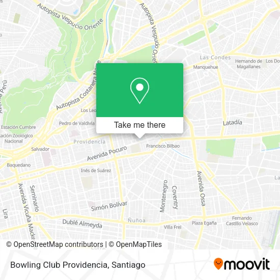 Mapa de Bowling Club Providencia
