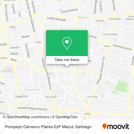 Pompeyo Carrasco Planta DyP Macul map