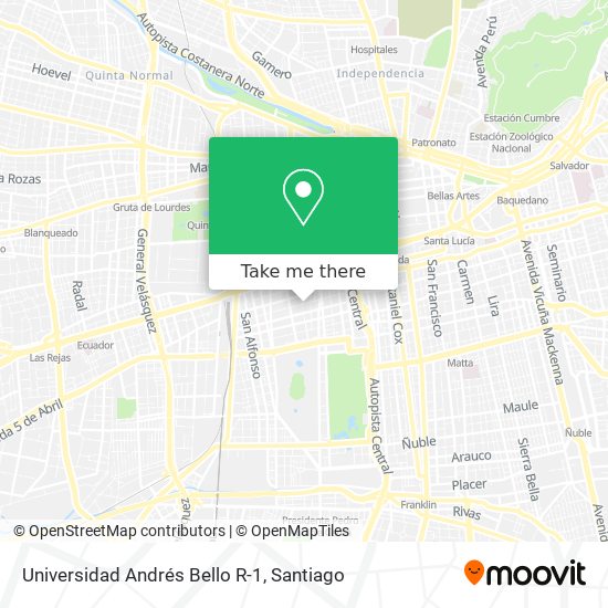 Universidad Andrés Bello R-1 map