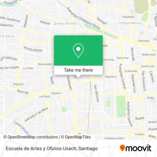Escuela de Artes y Oficios Usach map