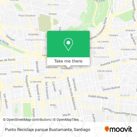 Punto Reciclaje parque Bustamante map
