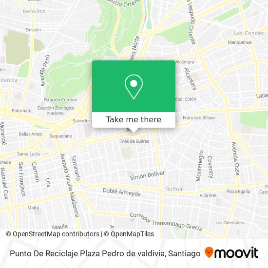 Punto De Reciclaje Plaza Pedro de valdivia map