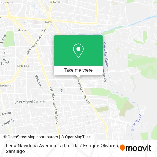 Feria Navideña Avenida La Florida / Enrique Olivares map
