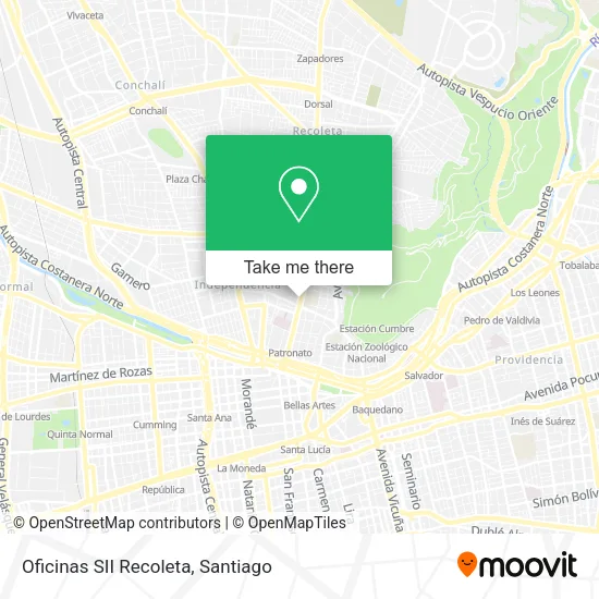 Oficinas SII Recoleta map