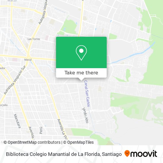 Mapa de Biblioteca Colegio Manantial de La Florida