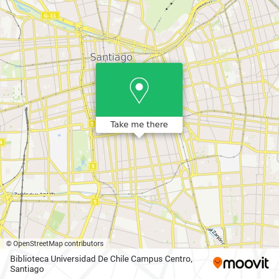 Mapa de Biblioteca Universidad De Chile Campus Centro