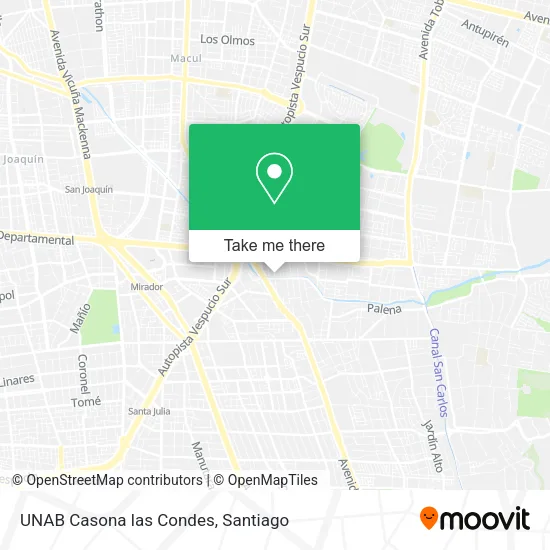 UNAB Casona las Condes map