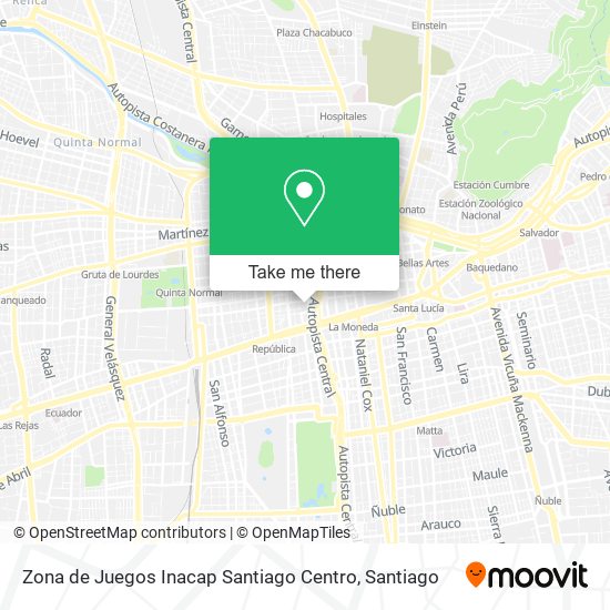 Zona de Juegos Inacap Santiago Centro map