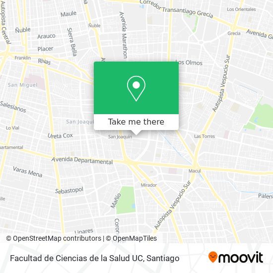 Mapa de Facultad de Ciencias de la Salud UC