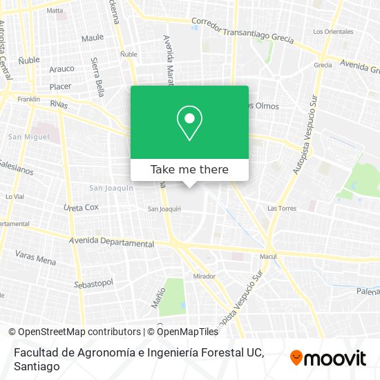 Facultad de Agronomía e Ingeniería Forestal UC map