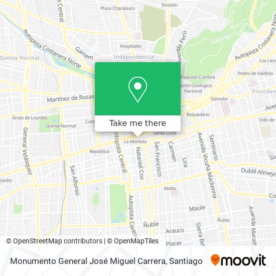 Monumento General José Miguel Carrera map