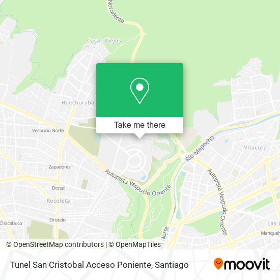 Tunel San Cristobal Acceso Poniente map