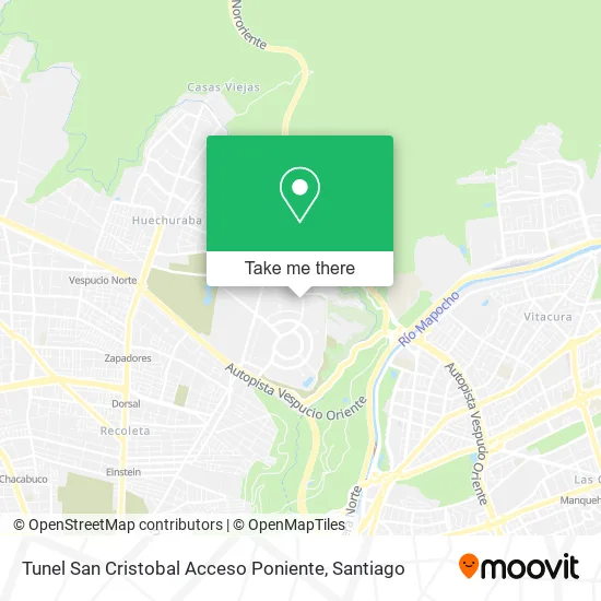 Tunel San Cristobal Acceso Poniente map