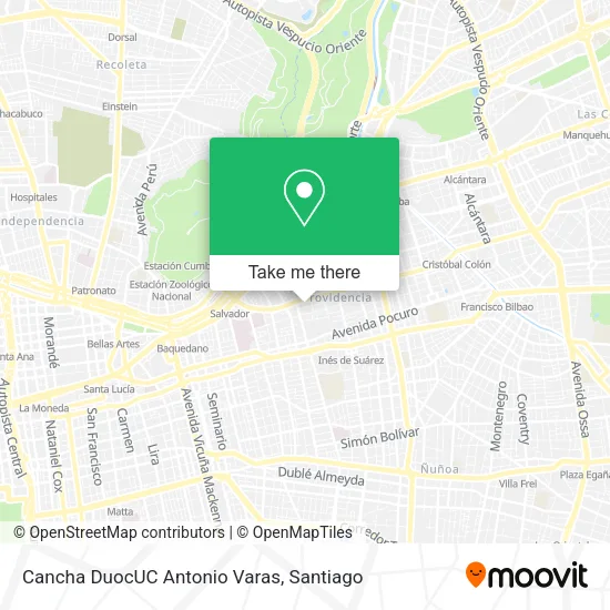 Cancha DuocUC Antonio Varas map