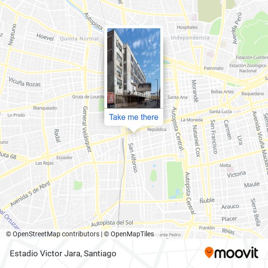 Estadio Victor Jara map