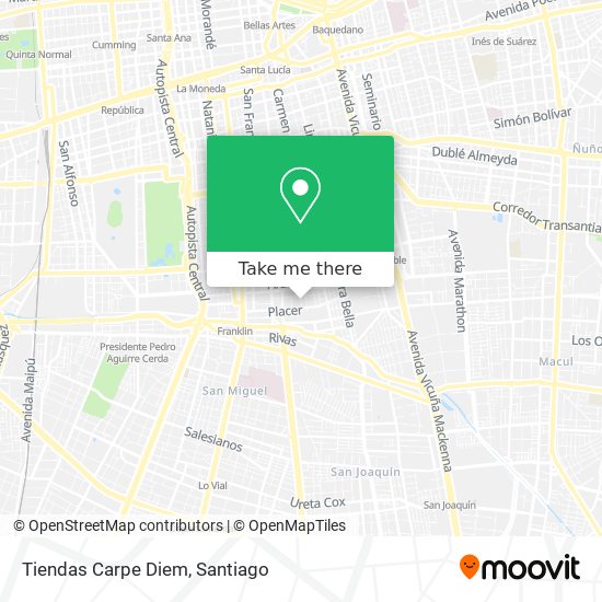 Tiendas Carpe Diem map